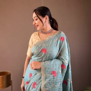 Embroidered Party Wear Saree – Glamorous Look