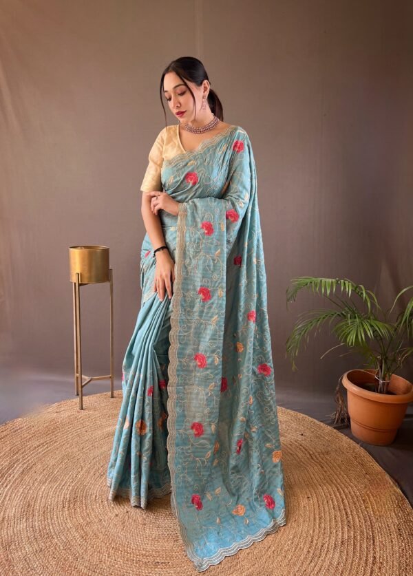 Embroidered Party Wear Saree – Glamorous Look - Image 3