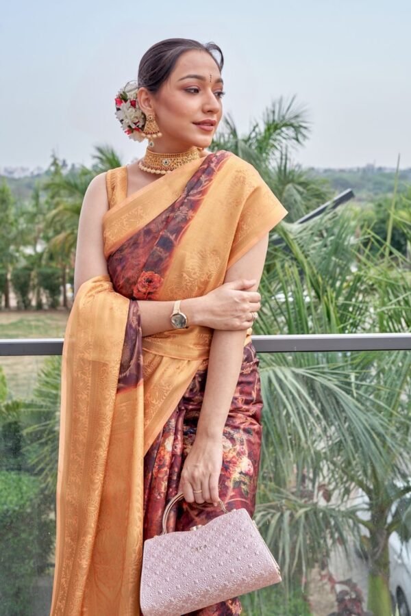Pure Linen Saree – Office Wear Classic - Image 2