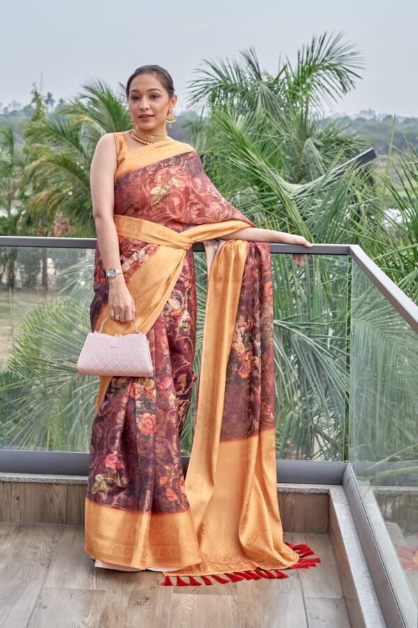 Pure Linen Saree – Office Wear Classic - Image 5