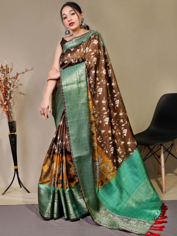 Printed Crepe Saree – Easy Drape Everyday Wear - Image 3