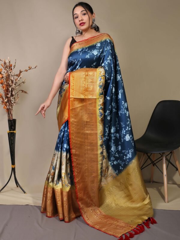 Tissue Saree for Bridesmaids – Soft & Shiny - Image 2