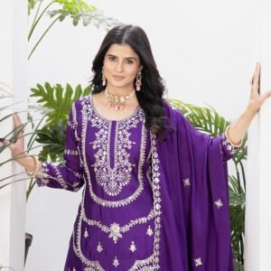 Printed Kurta with Flared Pants – Indo-Western Look
