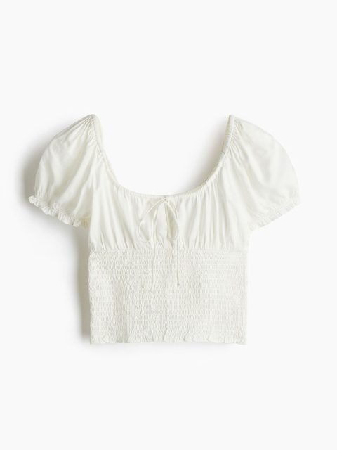 H&M Smocked Viscose Blouse