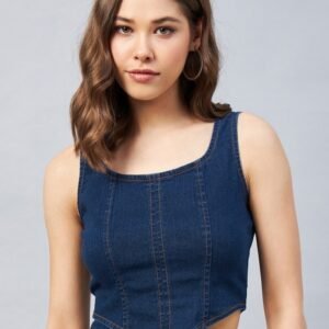 Orchid Blues Cotton Fitted Crop Top