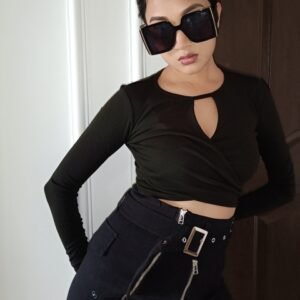 Tokyo Talkies Black Regular Crop Top