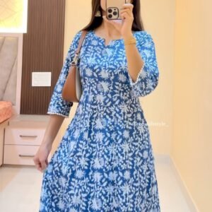 Floral Pink Anarkali Dress with Dupatta – Budget Friendly Festive Wear – Only ₹99