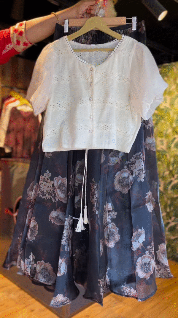 Moonlit Garden: Vintage Charm Skirt Set