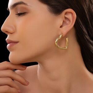 Nehaff Anti-Tarnish Chunky Heart Hoops