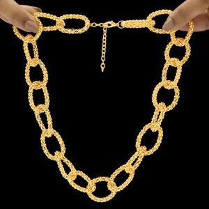 Nehaff Anti-Tarnish Golden Chain Statement Necklace