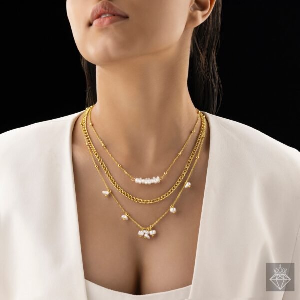 Nehaff Anti-Tarnish Multi Layer High Fashion Necklace