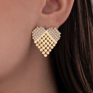 Nehaff Anti-Tarnish Premium Brass Heart Statement Studs