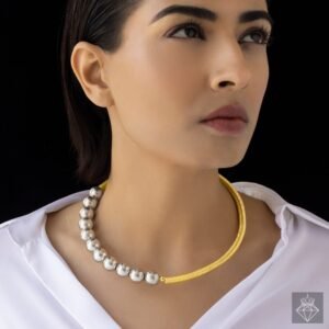 Nehaff Anti-Tarnish Spring & Balls Hasli Necklace