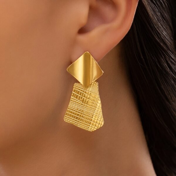 Nehaff Anti-Tarnish Textured & Plain Abstract Dangles