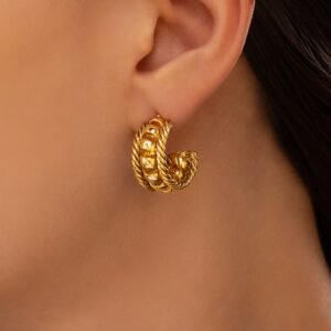 Nehaff Anti-Tarnish Twisted Wire Mini Hoops