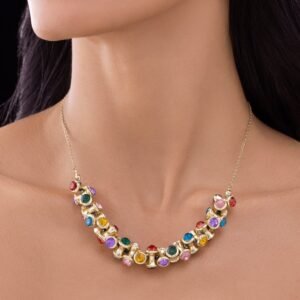 Nehaff Anti-Tarnish Two-Headed Multi-Color Necklace
